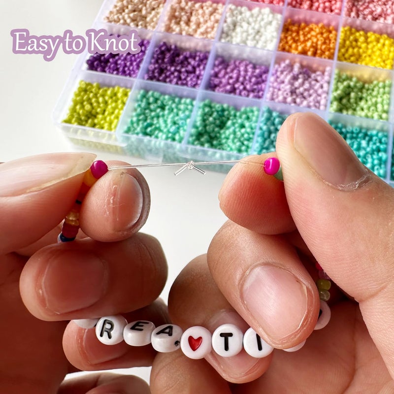 QBJAYTY 0.5mm Stretchy Bracelet String, Clear Elastic Bracelet String for Bracelets Making, 131 Yards Clear Stretch Beading Thread String Cord for Clay Letter Seed Beads (0.5mm Crystal) - Image 4